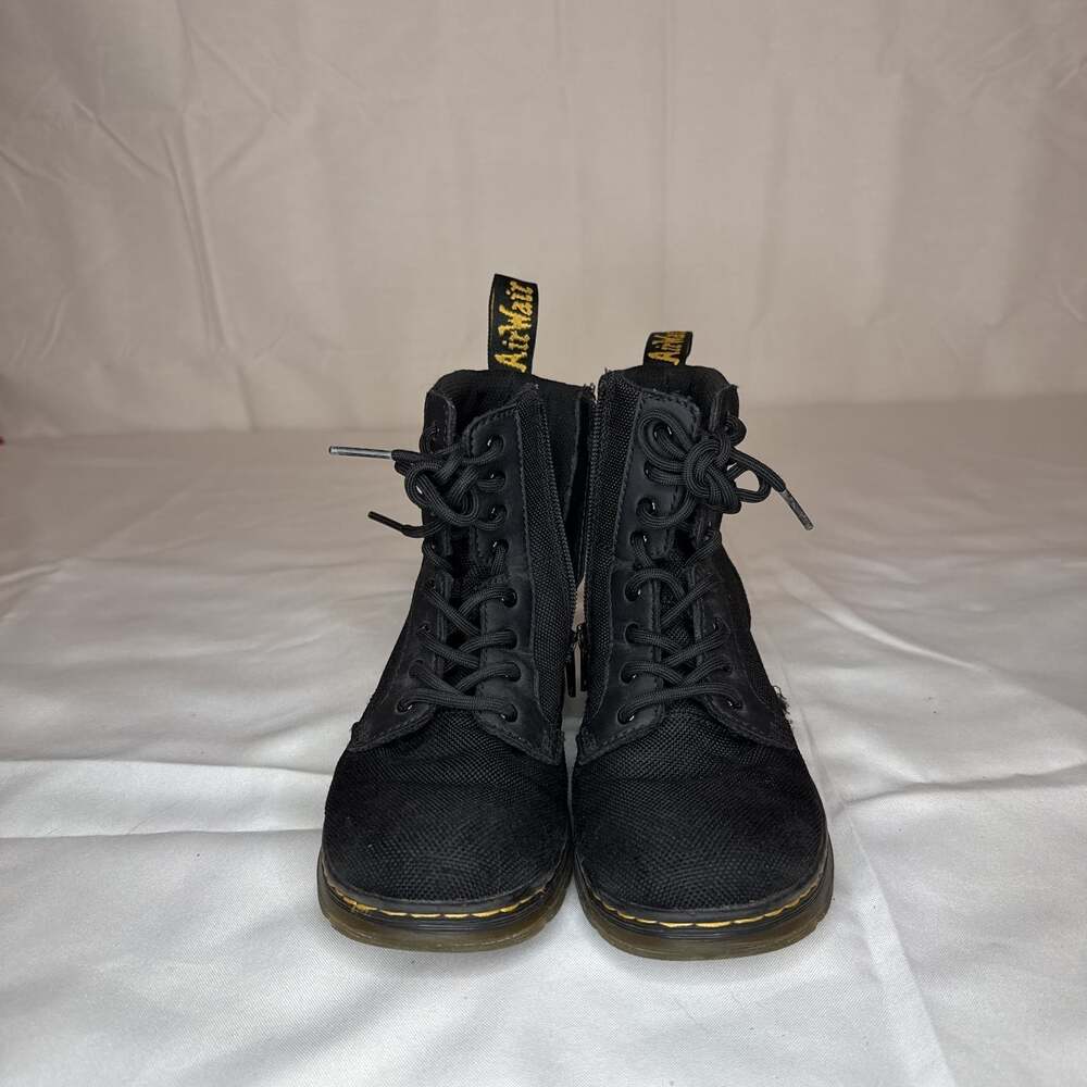 Dr. Martens Combs J Black Canvas Combat Boots Youth Size 1